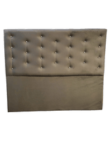 Respaldo 2 Plazas Gris Oscuro Felpa Diamante Botón a piso Rimar