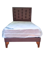 Cama 1.5P +Respaldo a Piso Chocolate + Colchón