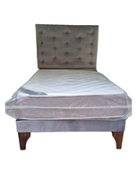 Cama 1.5P + Respaldo Gris a Piso + Colchón