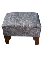 Banqueta Lineal Gris Eco Cuero Estilo Marmoleado 60x40x40 Rimar