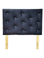 RESPALDO 1 PLAZA FELPA NEGRO BOTON DIAMANTE