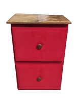 Velador Doble cajon Rojo Felpa Muebles Rimar