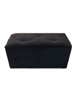 Baul Botone XL Negro Felpa  95X40X50X40 Rimar