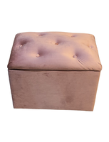 Banqueta Baul Palo Rosa Felpa 60x35x50 Rimar