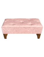 Banqueta Botón Diamante Palo Rosa Eco Cuero 100x40x40 Rimar