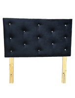 Respaldo 1.5 P Boton Diamante Negro Felpa Muebles Rimar