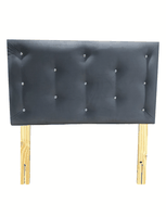 Respaldo 1.5 P Boton Diamante Gris Felpa Muebles Rimar