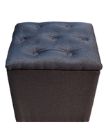Pouf Baul Negro Lino Botone 40x33x50 Rimar