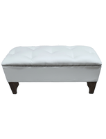 Banqueta Baúl Botone crudo Eco Cuero 105x40x45x20 Rimar