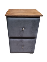 Velador Doble Cajon Gris Felpa