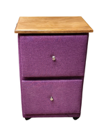 VELADOR DOBLE CAJON LINO MORADO