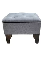 Banqueta Baúl Gris Lino 60x40x45x20 Muebles Rimar