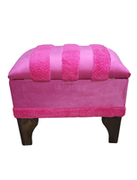 Banqueta Baúl Pelu Fucsia 60x40x45x20 Muebles Rimar