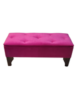 Banqueta Baúl Fucsia Felpa Muebles Rimar