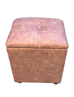 Pouf Baul Palo Rosa Eco Cuero Botone 40x33x50 Rimar