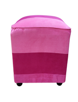 Pouf Bicolor Rosados Felpa Muebles Rimar