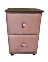 Velador Doble Cajón Palo Rosa Felpa