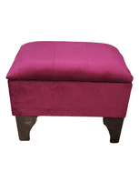 Banqueta Baul Burdeo Felpa 60x40x45x20 Rimar