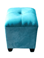 Pouf Turquesa Botón Diamante 35x35x42 Rimar