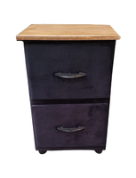 Velador Doble Cajon Negro Felpa