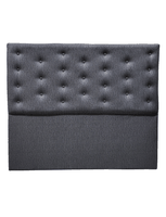 RESPALDO BOTONE A PISO 2 PLAZAS GRIS OSCURO JASPIADO LINO