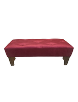 Banqueta Botone Burdeo Felpa Muebles Rimar