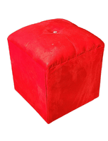 Pouf Rojo Botón Diamante 35x35x42 Rimar