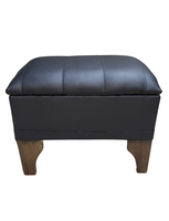 Banqueta Baúl Negro Eco Cuero 60x40x45x20  Muebles Rimar