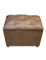 Baúl Botone Miel Eco Cuero 60x36x40x50 Muebles Rimar