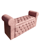 BANQUETA BAUL CAPITONE PALO ROSA ECO CUERO RIMAR