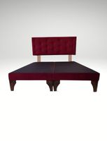 Base Div 2P + Respaldo Botoné vino tinto Felpa