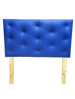 Respaldo 1.5 Plazas Botone Azul Eco Cuero Muebles Rimar