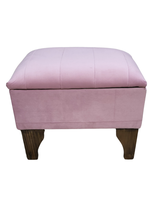 Banqueta Baúl  Palo Rosa Felpa 60x40x45x20  Muebles Rimar