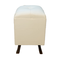 Pouf Crema Eco Cuero 35x35x60 Muebles Rimar