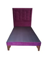 Base Cama Europea 1.5 plazas + Respaldo a Piso Morado Felpa