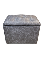 Baúl Botone Gris Eco Cuero 60x36x40x50 Muebles Rimar