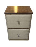 Veladores Doble Cajón Beige Lino Muebles Rimar