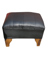 Banqueta Lineal Negro Eco Cuero 60x40x40 Rimar