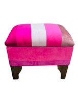 Banqueta Baúl Rosas Felpa 60x40x45x20 Rimar