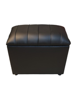 Banqueta Baul Tubular Negro Eco Cuero 60x35x50 Rimar