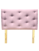 Respaldo 1.5 P Boton Diamante Rosa Pastel Felpa