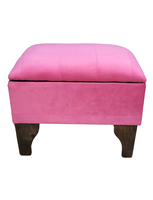 Banqueta Baúl Rosado Felpa 60x40x45x20  Muebles Rimar