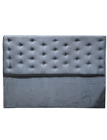 RESPALDO BOTONE A PISO KING GRIS FELPA