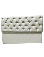 Respaldo Capitoné 2 Plazas Crudo Eco Cuero Diamante Rimar