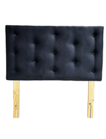 Respaldo 1.5 P Botone Negro Felpa Muebles Rimar
