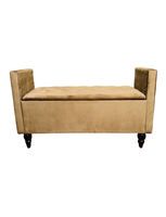 Banqueta Baul Múnich Rimar Camel Felpa 125X54X40