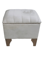 Banqueta Baúl Tubular Beige Felpa 60x40x65x40 Rimar