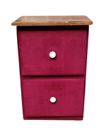 Velador Doble cajón Vino Tinto Felpa Rimar