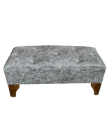Banqueta Botón Diamante Gris Eco Cuero 100x40x40 Rimar