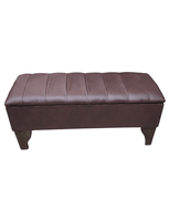 Banqueta Baúl tubular Café Eco Cuero 105x40x45x20 Rimar